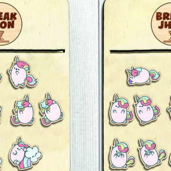 Intra απο ξύλο plywood  Χρώμα wenge 3mm-4mm πάχος - Χαριτωμένο σκουλαρίκι Unicorn Stud -Break Jhon Δίασταση 3x3 cm INTRAFABR-52663416 - Image 1