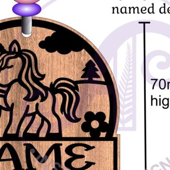 Intra απο ξύλο plywood Χρώμα wenge 3mm-4mm πάχος - Χαριτωμένο σχέδιο με χαραγμένο ετικέτα μονόκερου Δίασταση 30x20 cm INTRAFABR-125294286 - Image 3