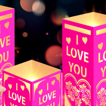 Intra απο ξύλο plywood  Χρώμα wenge 3mm-4mm πάχος - Σετ Πακέτο με χαριτωμένα φανάρια Αγίου Βαλεντίνου 12 Δίασταση 20x20 cm INTRAFABR-105569633 - Image 4