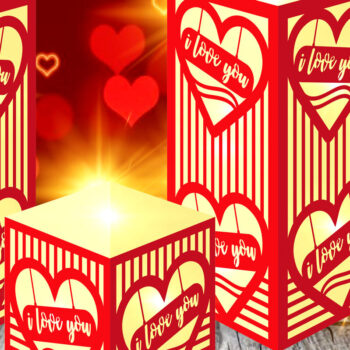 Intra απο ξύλο plywood  Χρώμα wenge 3mm-4mm πάχος - Σετ Πακέτο με χαριτωμένα φανάρια Αγίου Βαλεντίνου 12 Δίασταση 20x20 cm INTRAFABR-105569633 - Image 5