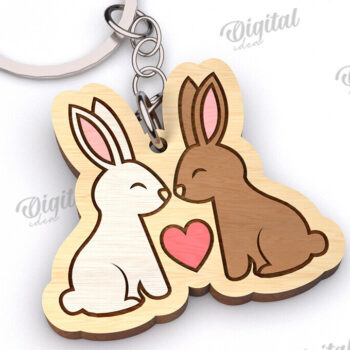 Intra απο ξύλο plywood  Χρώμα wenge 3mm-4mm πάχος - Χαριτωμένο μπρελόκ Αγίου Βαλεντίνου Δίασταση 4x4 cm INTRAFABR-82326662 - Image 1