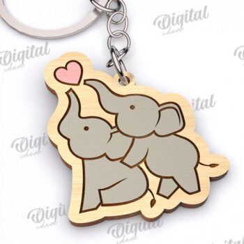 Intra απο ξύλο plywood  Χρώμα wenge 3mm-4mm πάχος - Χαριτωμένο μπρελόκ Αγίου Βαλεντίνου Δίασταση 4x4 cm INTRAFABR-111225541 - Image 1