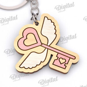 Intra απο ξύλο plywood  Χρώμα wenge 3mm-4mm πάχος - Χαριτωμένο μπρελόκ Αγίου Βαλεντίνου Δίασταση 4x4 cm INTRAFABR-111225609