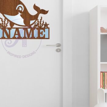 Intra απο ξύλο plywood  Χρώμα wenge 3mm-4mm πάχος - Χαριτωμένο σημάδι ονόματος φάλαινας Δίασταση 30x20 cm INTRAFABR-111225685 - Image 3