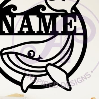 Intra απο ξύλο plywood  Χρώμα wenge 3mm-4mm πάχος - Χαριτωμένο όνομα Φάλαινας Επιγραφή τοίχου, Δίασταση 40x50 cm INTRAFABR-111225701 - Image 2