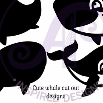 Intra απο ξύλο plywood  Χρώμα wenge 3mm-4mm πάχος - Cute Whale Two Laser Laser Κόψτε το Δίασταση 30x20 cm INTRAFABR-111225720 - Image 3