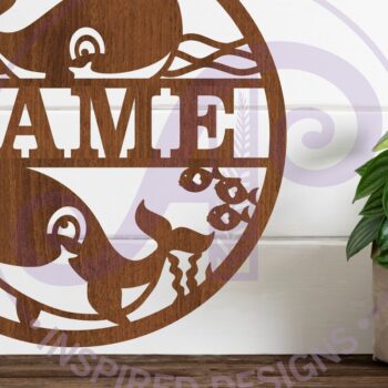 Intra απο ξύλο plywood Χρώμα wenge 3mm-4mm πάχος - Cute Whales Name Sin Δίασταση 30x20 cm INTRAFABR-111225186 - Image 1