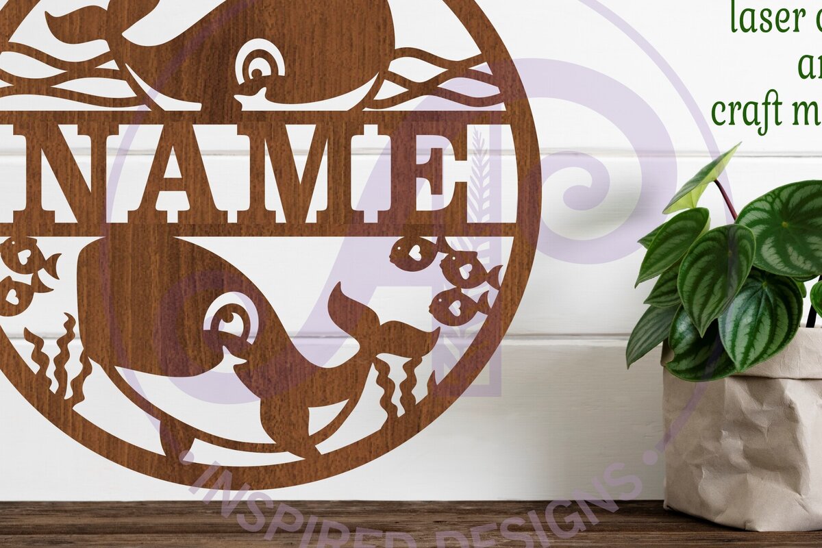 Intra απο ξύλο plywood  Χρώμα wenge 3mm-4mm πάχος - Cute Whales Name Sin Δίασταση 30x20 cm INTRAFABR-111225186