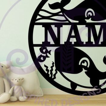 Intra απο ξύλο plywood Χρώμα wenge 3mm-4mm πάχος - Cute Whales Name Sin Δίασταση 30x20 cm INTRAFABR-111225186 - Image 2