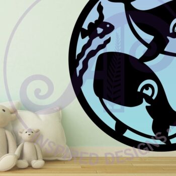 Intra απο ξύλο plywood  Χρώμα wenge 3mm-4mm πάχος - Επιγραφή Cute Whales Wall Art, . Δίασταση 40x50 cm INTRAFABR-111225742 - Image 2