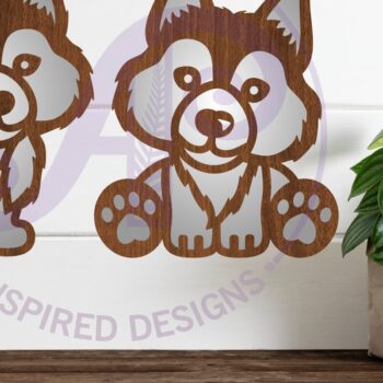 Intra απο ξύλο plywood Χρώμα wenge 3mm-4mm πάχος - Cute Wolf Two Laser Laser Κόψτε το Δίασταση 30x20 cm INTRAFABR-111225288 - Image 1