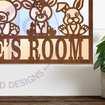 Intra απο ξύλο plywood Χρώμα wenge 3mm-4mm πάχος - Cute Woodland Animals Όνομα σκηνής Sign Δίασταση 30x20 cm INTRAFABR-111225370 - Image 1