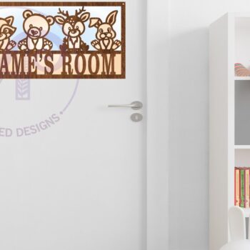 Intra απο ξύλο plywood Χρώμα wenge 3mm-4mm πάχος - Cute Woodland Animals Όνομα σκηνής Sign Δίασταση 30x20 cm INTRAFABR-111225370 - Image 4