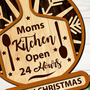 Intra απο ξύλο plywood Χρώμα wenge 3mm-4mm πάχος - Χριστουγεννιάτικα στολίδια σανίδα κοπής Δίασταση 6x6 cm INTRAFABR-101447335 - Image 2