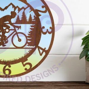 Intra απο ξύλο plywood  Χρώμα wenge 3mm-4mm πάχος - Πρότυπο κοπής λέιζερ ρολογιού τοίχου ποδηλασίας Δίασταση 30x20 cm INTRAFABR-120966955