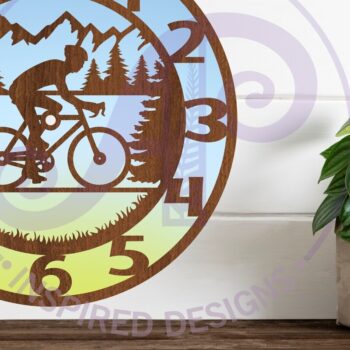 Intra απο ξύλο plywood  Χρώμα wenge 3mm-4mm πάχος - Πρότυπο κοπής λέιζερ ρολογιού τοίχου ποδηλασίας Δίασταση 30x20 cm INTRAFABR-120966955 - Image 3