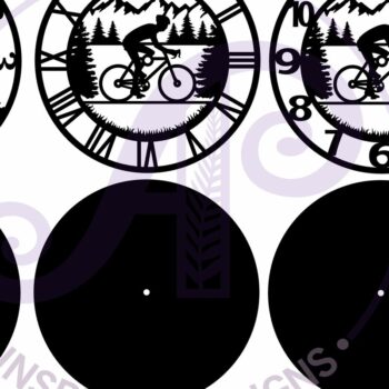 Intra απο ξύλο plywood  Χρώμα wenge 3mm-4mm πάχος - Πρότυπο κοπής λέιζερ ρολογιού τοίχου ποδηλασίας Δίασταση 30x20 cm INTRAFABR-120966955 - Image 5