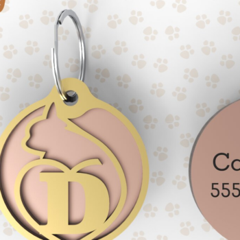 Intra απο ξύλο plywood  Χρώμα wenge 3mm-4mm πάχος - D | Ετικέτα αναγνώρισης γάτας | κοπής με λέιζερ | Δίασταση 20x20 cm INTRAFABR-120966946 - Image 1