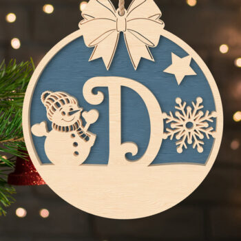 Intra απο ξύλο plywood  Χρώμα wenge 3mm-4mm πάχος - D Αρχικό Χριστουγεννιάτικο Στολίδι Δίασταση 6x6 cm INTRAFABR-120966949 - Image 1