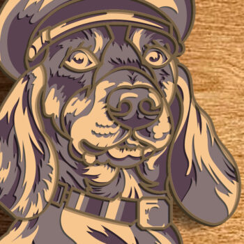 Intra απο ξύλο plywood  Χρώμα wenge 3mm-4mm πάχος - Αρχεία Dachshund 3D Mandala Δίασταση 30x30 cm INTRAFABR-120344889 - Image 1