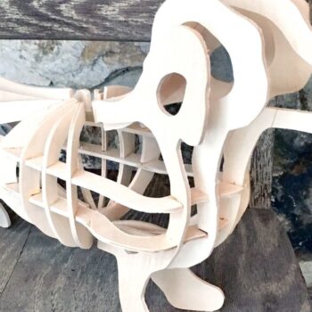 Intra απο ξύλο plywood  Χρώμα wenge 3mm-4mm πάχος - Γλυπτό κοπής με λέιζερ 3D Dachshund Dog Δίασταση 30x20 cm INTRAFABR-83081625 - Image 2