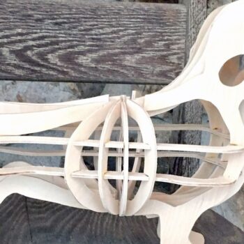 Intra απο ξύλο plywood  Χρώμα wenge 3mm-4mm πάχος - Γλυπτό κοπής με λέιζερ 3D Dachshund Dog Δίασταση 30x20 cm INTRAFABR-83081625 - Image 3