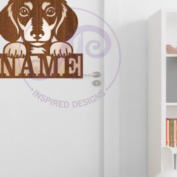 Intra απο ξύλο plywood  Χρώμα wenge 3mm-4mm πάχος - Σήμα ονόματος Dachshund Dog Two Layer Δίασταση 30x20 cm INTRAFABR-109301176 - Image 3