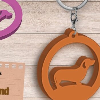 Intra απο ξύλο plywood  Χρώμα wenge 3mm-4mm πάχος - Dachshund Keychain , Dog Lovers Gift Δίασταση 4x4 cm INTRAFABR-116834637 - Image 1