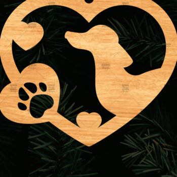 Intra απο ξύλο plywood  Χρώμα wenge 3mm-4mm πάχος - Στολίδι Dachshund Memorial Δίασταση 6x6 cm INTRAFABR-116834607 - Image 1