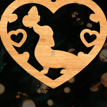 Intra απο ξύλο plywood  Χρώμα wenge 3mm-4mm πάχος - Στολίδι Dachshund Memorial Δίασταση 6x6 cm INTRAFABR-116834614 - Image 1