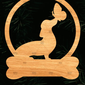 Intra απο ξύλο plywood  Χρώμα wenge 3mm-4mm πάχος - Στολίδι Dachshund Memorial Δίασταση 6x6 cm INTRAFABR-116834623 - Image 1