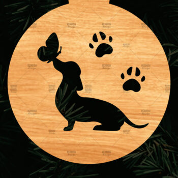 Intra απο ξύλο plywood  Χρώμα wenge 3mm-4mm πάχος - Στολίδι Dachshund Memorial Δίασταση 6x6 cm INTRAFABR-116834524 - Image 1