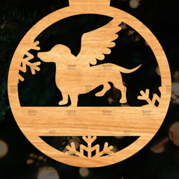 Intra απο ξύλο plywood  Χρώμα wenge 3mm-4mm πάχος - Στολίδι Dachshund Memorial Δίασταση 6x6 cm INTRAFABR-106112012 - Image 1