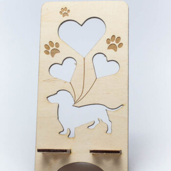 Intra απο ξύλο plywood Χρώμα wenge 3mm-4mm πάχος - Τηλεφωνική βάση Dachshund Δίασταση 20x20 cm INTRAFABR-80368445 - Image 2