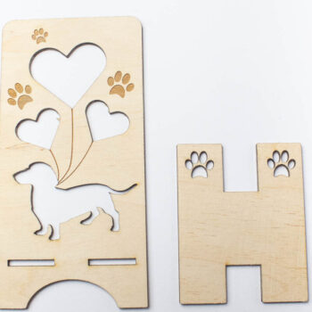 Intra απο ξύλο plywood Χρώμα wenge 3mm-4mm πάχος - Τηλεφωνική βάση Dachshund Δίασταση 20x20 cm INTRAFABR-80368445 - Image 3