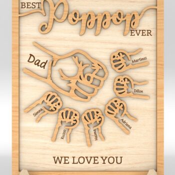 Intra απο ξύλο plywood  Χρώμα wenge 3mm-4mm πάχος - Ο μπαμπάς και το παιδί με τα χέρια με γροθιά χτύπημα Δίασταση 30x20 cm INTRAFABR-84582237 - Image 7