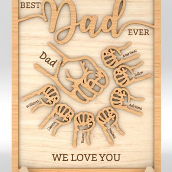 Intra απο ξύλο plywood  Χρώμα wenge 3mm-4mm πάχος - Ο μπαμπάς και το παιδί με τα χέρια με γροθιά χτύπημα Δίασταση 30x20 cm INTRAFABR-84582237 - Image 8