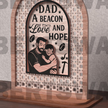Intra απο ξύλο plywood  Χρώμα wenge 3mm-4mm πάχος - Σημάδι Dad Beacon of Hope Δίασταση 40x50 cm INTRAFABR-106073554 - Image 1