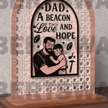 Intra απο ξύλο plywood  Χρώμα wenge 3mm-4mm πάχος - Σημάδι Dad Beacon of Hope Δίασταση 40x50 cm INTRAFABR-106073554 - Image 2