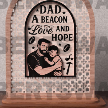 Intra απο ξύλο plywood  Χρώμα wenge 3mm-4mm πάχος - Σημάδι Dad Beacon of Hope Δίασταση 40x50 cm INTRAFABR-106073554 - Image 3