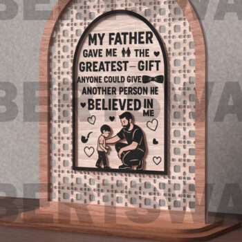 Intra απο ξύλο plywood Χρώμα wenge 3mm-4mm πάχος - Ο μπαμπάς πίστεψε σε εμένα Sign Δίασταση 30x20 cm INTRAFABR-65747458 - Image 1