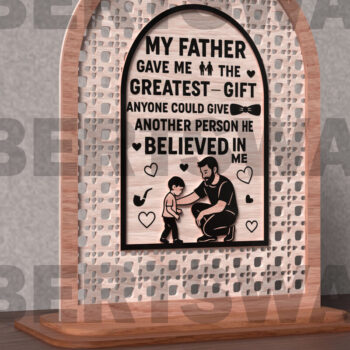 Intra απο ξύλο plywood Χρώμα wenge 3mm-4mm πάχος - Ο μπαμπάς πίστεψε σε εμένα Sign Δίασταση 30x20 cm INTRAFABR-65747458 - Image 2