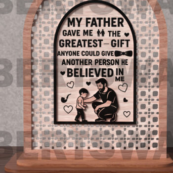 Intra απο ξύλο plywood Χρώμα wenge 3mm-4mm πάχος - Ο μπαμπάς πίστεψε σε εμένα Sign Δίασταση 30x20 cm INTRAFABR-65747458 - Image 3