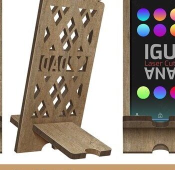 Intra απο ξύλο plywood  Χρώμα wenge 3mm-4mm πάχος - Βάση κινητού μπαμπά με λέιζερ Αποκοπή υ Δίασταση 30x20 cm INTRAFABR-83945202 - Image 1