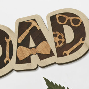 Intra απο ξύλο plywood Χρώμα wenge 3mm-4mm πάχος - DAD Decor Panel, Multilayer Cut File Δίασταση 14x5 cm INTRAFABR-57634046 - Image 1