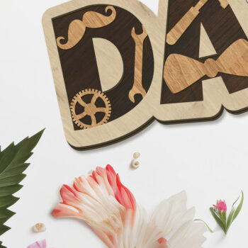 Intra απο ξύλο plywood Χρώμα wenge 3mm-4mm πάχος - DAD Decor Panel, Multilayer Cut File Δίασταση 14x5 cm INTRAFABR-57634046 - Image 2