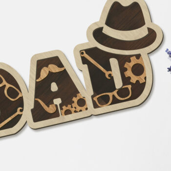 Intra απο ξύλο plywood Χρώμα wenge 3mm-4mm πάχος - Διακοσμητικό πρότυπο κοπής λέιζερ DAD Δίασταση 14x5 cm INTRAFABR-114212461 - Image 1