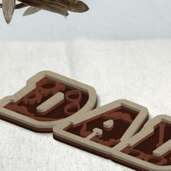 Intra απο ξύλο plywood Χρώμα wenge 3mm-4mm πάχος - Διακοσμητικό πρότυπο κοπής λέιζερ DAD Δίασταση 14x5 cm INTRAFABR-114212461 - Image 3