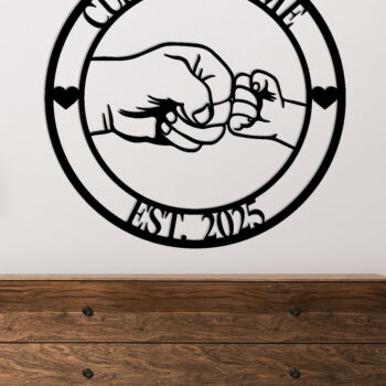 Intra απο ξύλο plywood Χρώμα wenge 3mm-4mm πάχος - Dad Fist Bump Παιδικά ονόματα πινακίδα Δίασταση 30x40 cm INTRAFABR-111651569 - Image 4