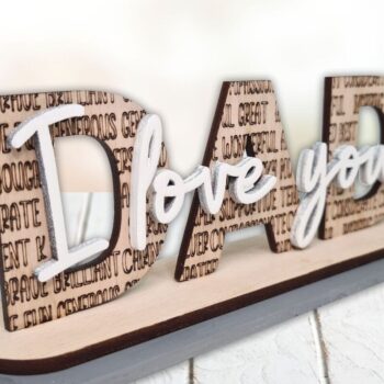 Intra απο ξύλο plywood  Χρώμα wenge 3mm-4mm πάχος - Μπαμπά σε αγαπώ Δίασταση 20x20 cm INTRAFABR-89632203 - Image 2